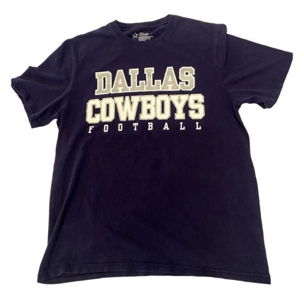 Dallas Cowboys Authentic Football T-Shirt Mens Small Navy‎ Blue Cotton NFL Tee